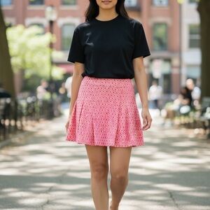 Scratch Seventy Pleated Liquid Knit Golf Tennis Sporty Skort L Pink Pocket Soft